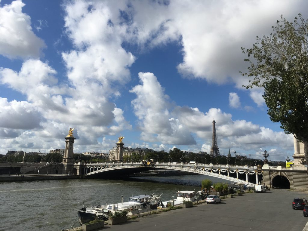 Soft clouds above the Seine on a September afternoon. Sept. 15, 2017
