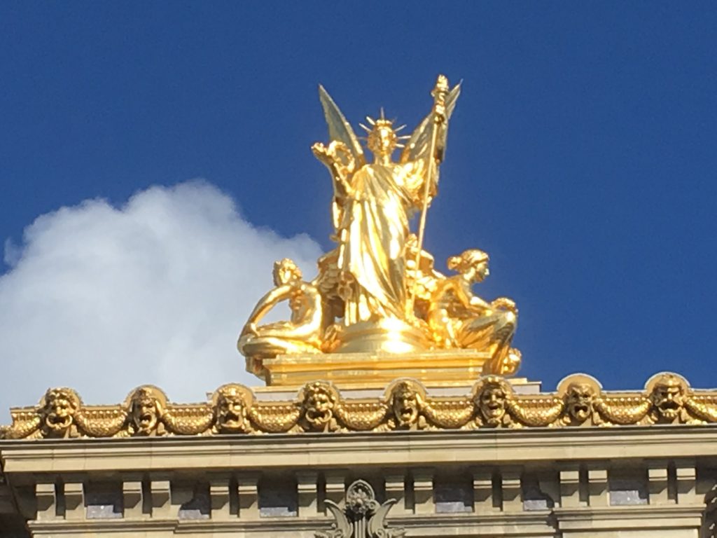 Statues atop the Paris Opera. Sept. 16, 2017.